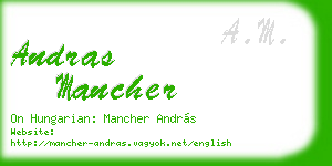 andras mancher business card
